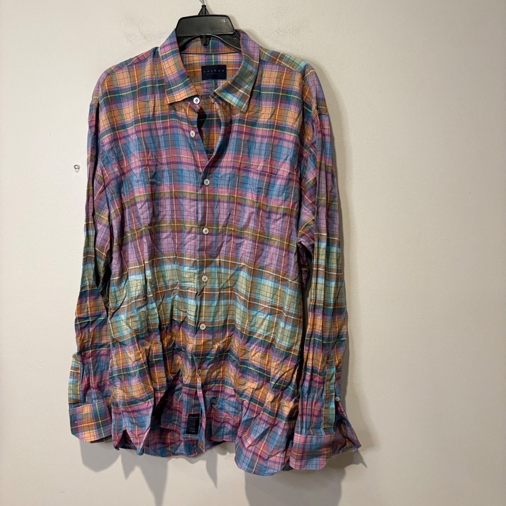 Calder Carmel Mens Limited Edition 1/200 Plaid Cotton Button Down Shirt XL Multi - Picture 2 of 7